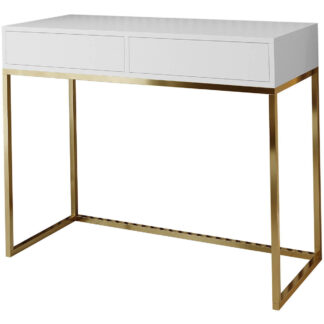Toaletní stolek ALICANTE 80cm zlatý / bílá