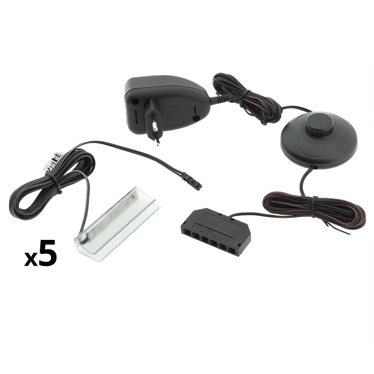 LED osvětlení 5 polic - bílá