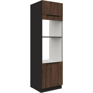 Vysoká kuchyňská skříňka 60 SILVIA 48 černý / ořech okapi