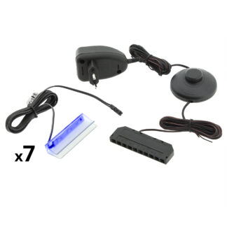 LED osvětlení 7 polic - modrá