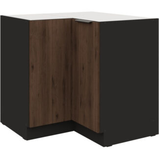 Dolní skříňka rohová 90 SILVIA 16 černý / ořech okapi