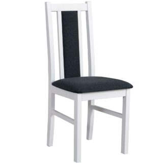 Bílá židle DK11 s tmavou látkou 8B