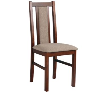 Hnědá židle DK11 s béžovou látkou DX 5