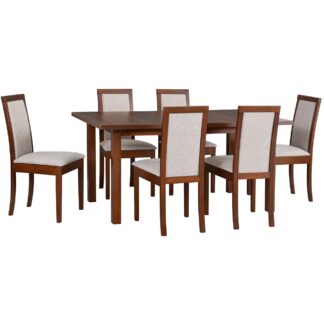 Stůl DS30 ořech laminát + židle DK32 (6 ks) ořech / 11B