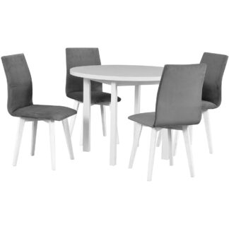 Stůl DS23 bílý laminát + židle DK47 (4 ks) bílá / 31A