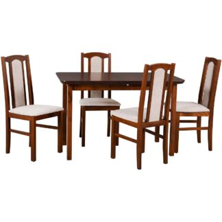 Stůl DS3 ořech laminát + židle DK7 (4 ks) ořech / 11B