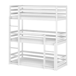 Třílůžková dřevěná patrová postel LASSO 80x180