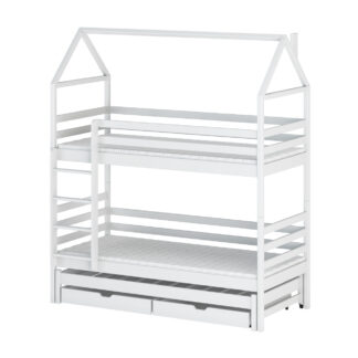 Třílůžková dřevěná patrová postel LIDIA 90x190