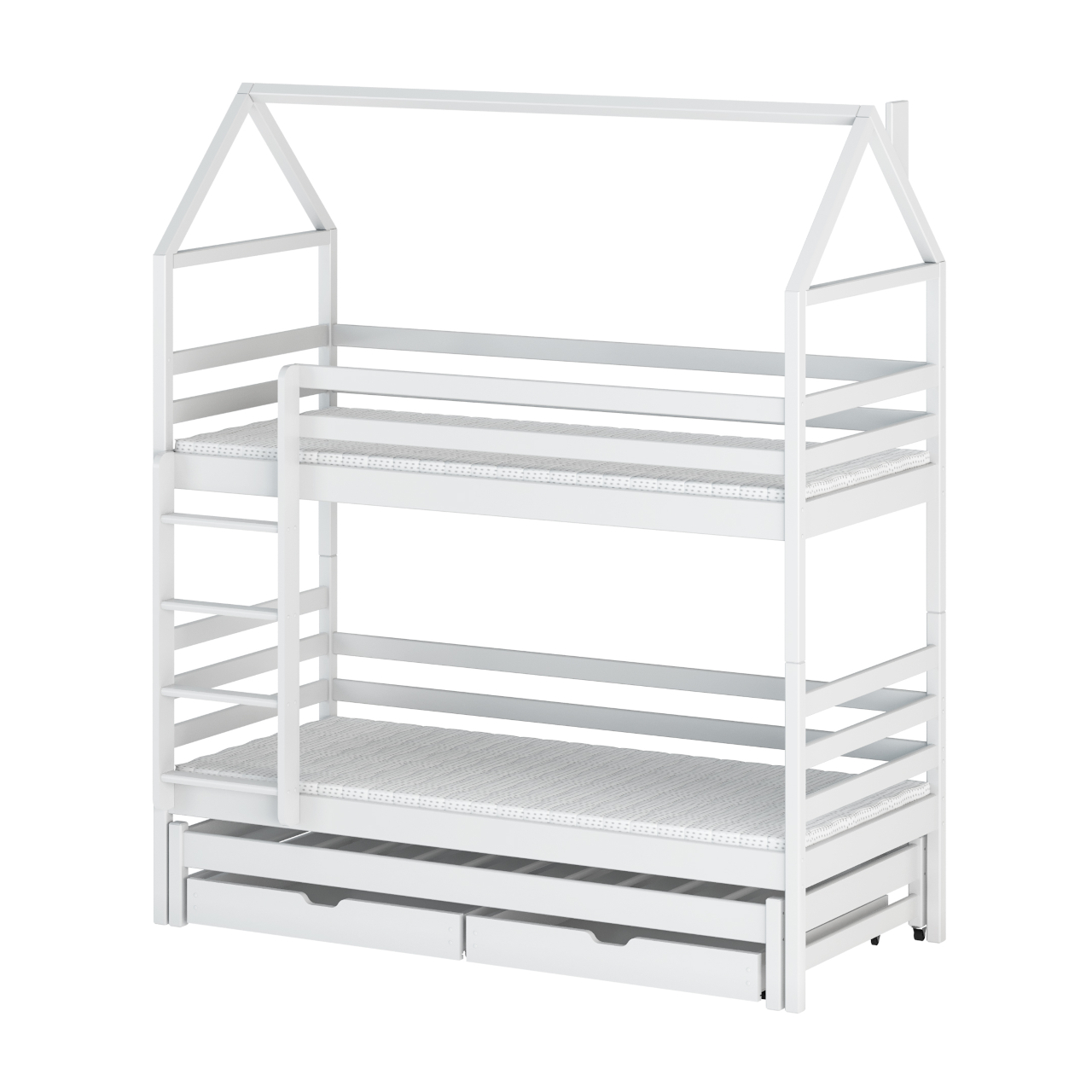 Třílůžková dřevěná patrová postel LIDIA 90x200