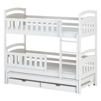 Třílůžková dřevěná patrová postel BLANC 80x200