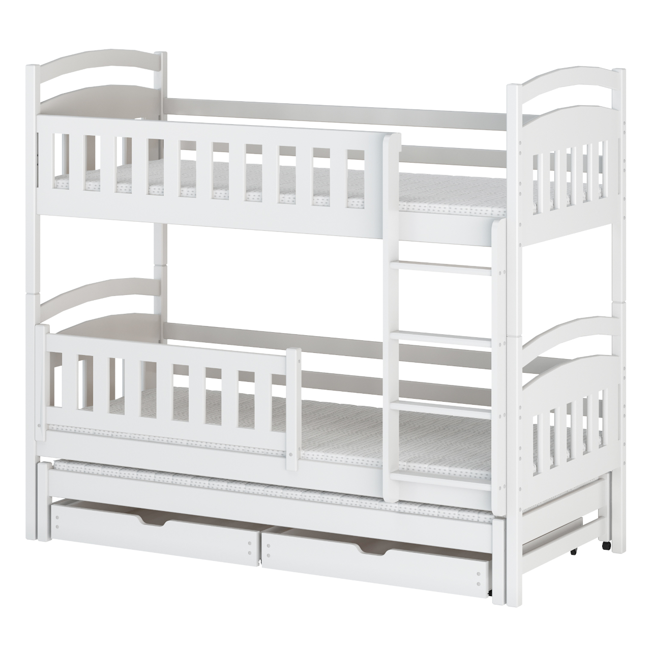 Třílůžková dřevěná patrová postel BLANC 80x180