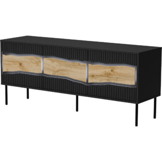 RTV komoda CONTE 150 3D černá / dub wotan