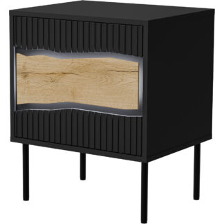 Noční stolky (2ks) CONTE 1D černá / dub wotan