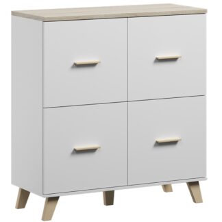 Komoda LOTAR 110 4D briliantově bílá / dub sonoma