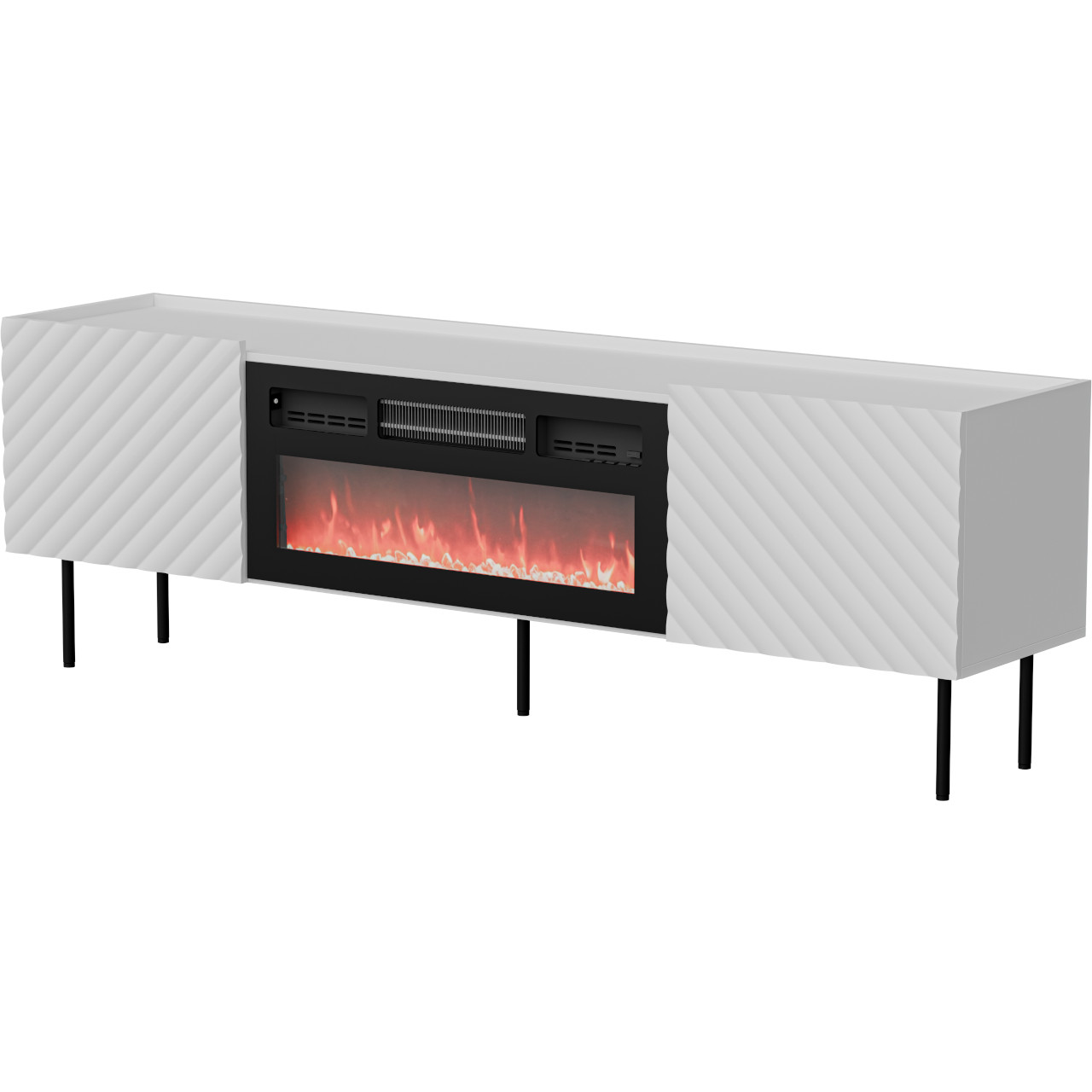RTV komoda s krbem TESSI 180 EF bílá