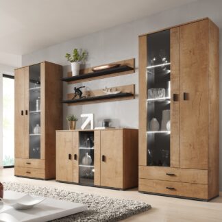 Obývací stěna BRNO 10I dub lefkas / černá