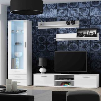 Obývací stěna BRNO 4A bílá / bílý lesk