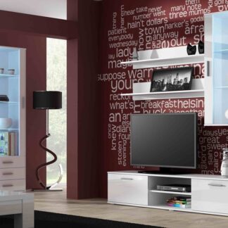 Obývací stěna BRNO 6A bílá / bílý lesk