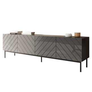 Komoda RTV BETO 200 grafit / černý rám