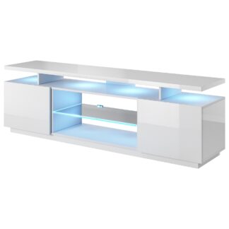 Komoda RTV EVA bílá / bílý lesk