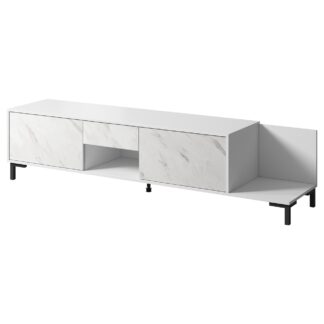 Komoda RTV MARMI bílá / mramor bílý