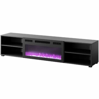 Komoda RTV LOOP 180 EF černá / krb černý