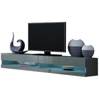 Komoda RTV 180 GOVI NEW GREY C VG9 šedá / šedý lesk