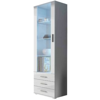 Vitrína BRNO SH1A bílá / bílý lesk