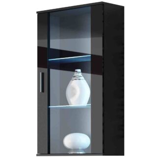Závěsná vitrína BRNO SH2D černá / černý lesk