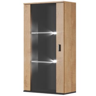 Závěsná vitrína BRNO SH2I dub lefkas / černá