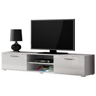 Komoda RTV BRNO SH3A bílá / bílý lesk