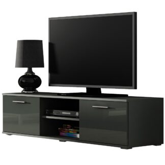 Komoda RTV BRNO SH4H šedá / šedý lesk