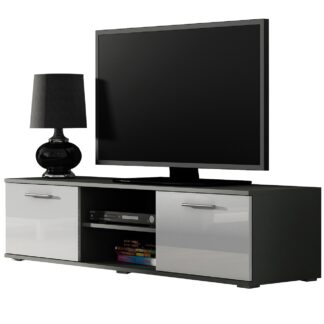 Komoda RTV BRNO SH4G šedá / bílý lesk