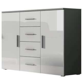 Komoda UNI BRNO SH6G šedá / bílý lesk