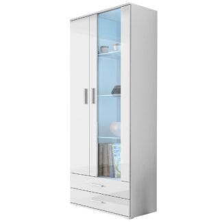 Vitrína BRNO SH7A bílá / bílý lesk