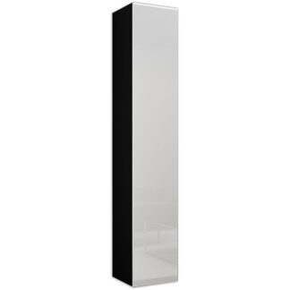 Vertikální vitrína plná GOVI VG2C černá / bílý lesk