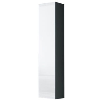 Vertikální vitrína plná GOVI GREY B VG2 šedá / bílý lesk