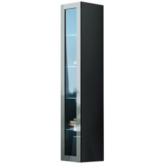 Vitrína se sklem GOVI GREY C VG3 šedá / šedý lesk