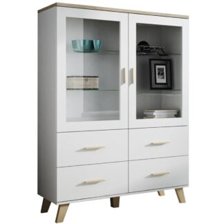 Vitrína LOTAR 120 briliantově bílá / dub sonoma