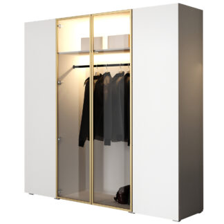 Skříň ACATI 200 bílý / zlatý