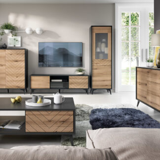 Nábytek do obýváku MONDI 1 černý / dub evoke