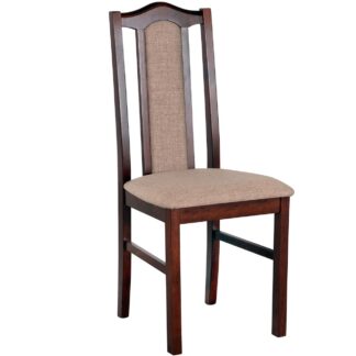 Hnědá židle DK2 s béžovou látkou