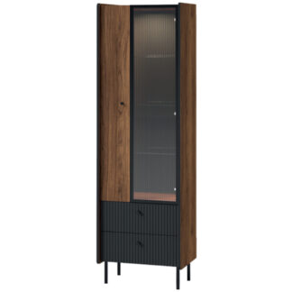 Vitrína PRESTI 03 ořech warmia / černá