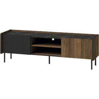 Komoda RTV PRESTI 07 ořech warmia / san sebastian / černá