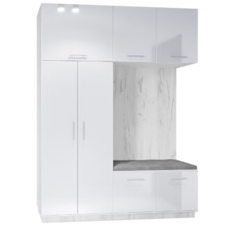 Předsíňová stěna pravá CREON 1 craft bílý / bílý lesk