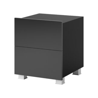 Noční stolek CALABRIA CL11 černý / černý lesk