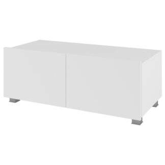 Skříňka RTV CALABRIA CL3 bílá / bílý lesk