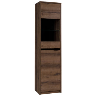 Vitrína DENVI DV04 dub monastery / černý lesk