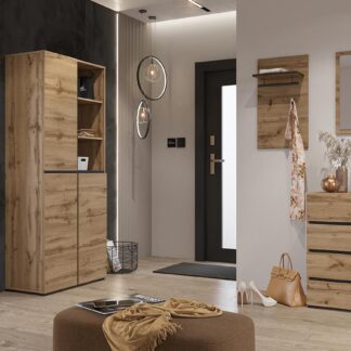 Předsíňová stěna CROSI 1 dub wotan / černá