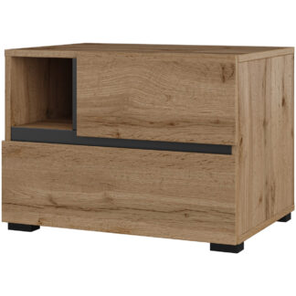 Noční stolek CROSI 22 dub wotan / černá